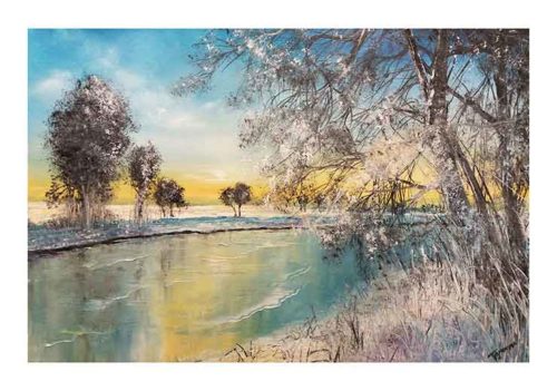 Winter Landscape With The River no. 1 - Tomasz Groma Winter Landscape With The River no. 1 - Tomasz Groma