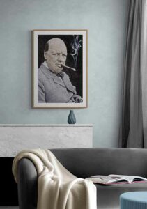 Winston Churchill With Homburg Bow Tie Cigar - Tony Rubino Winston Churchill With Homburg Bow Tie Cigar - Tony Rubino
