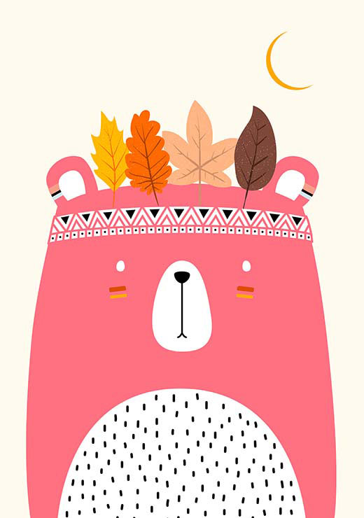 Cute Pink Little Bear - Kubistika Cute Pink Little Bear - Kubistika