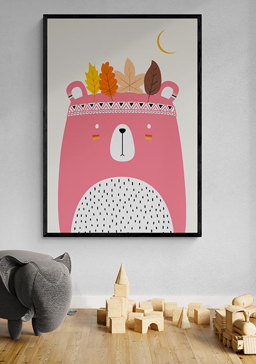 Cute Pink Little Bear - Kubistika Cute Pink Little Bear - Kubistika