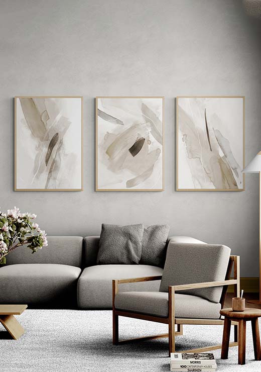 Brush Strokes No. 4 Neutral Tones - Nouveau Prints Brush Strokes No. 4 Neutral Tones - Nouveau Prints