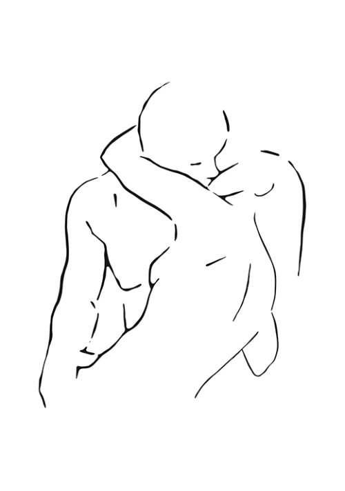 Lovers Line Drawing No. 2 - Nouveau Prints Lovers Line Drawing No. 2 - Nouveau Prints