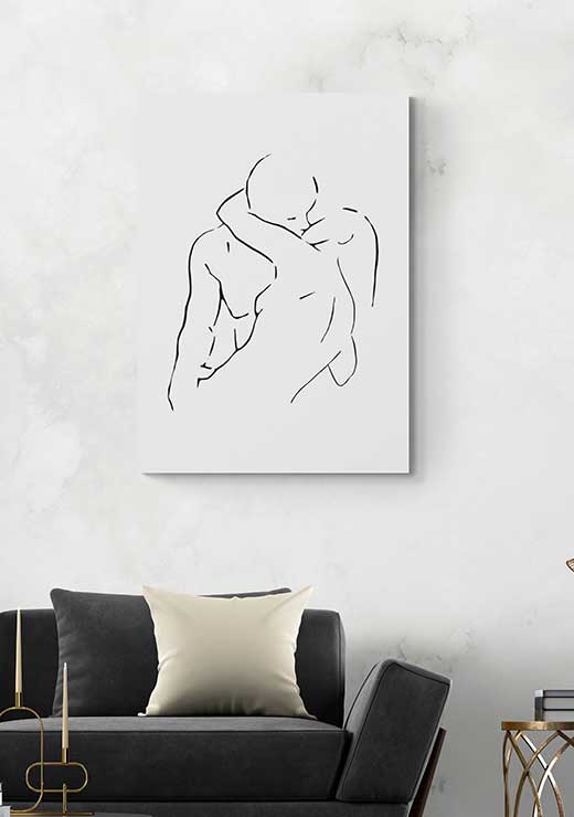 Lovers Line Drawing No. 2 - Nouveau Prints Lovers Line Drawing No. 2 - Nouveau Prints