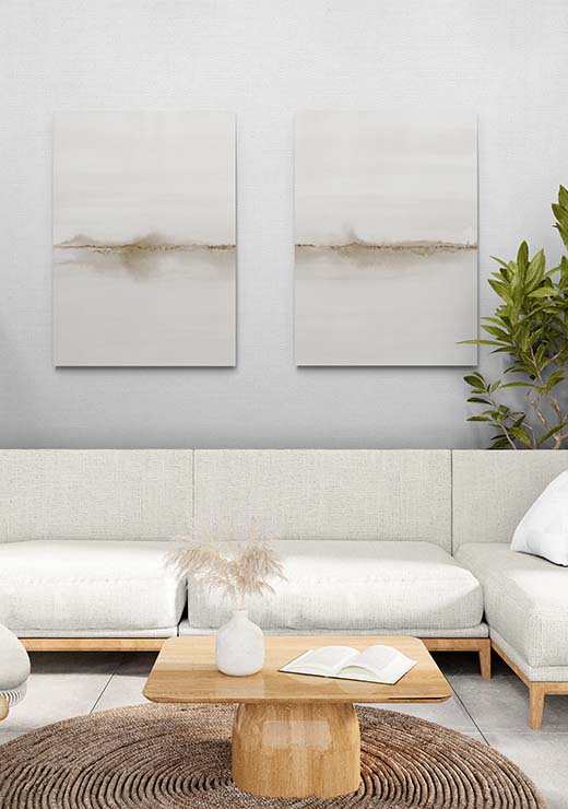 Watercolor Landscape No. 4 Beige Tones 1/2 - Nouveau Prints Watercolor Landscape No. 4 Beige Tones 1/2 - Nouveau Prints