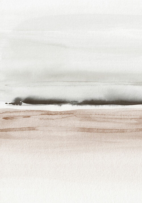 Watercolor Landscape No. 14 Brown and Gray 1/2 - Nouveau Prints Watercolor Landscape No. 14 Brown and Gray 1/2 - Nouveau Prints