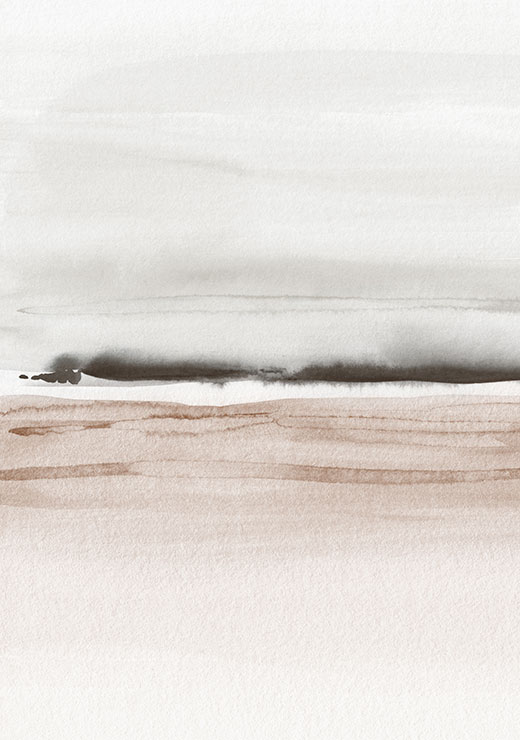 Watercolor Landscape No. 14 Brown and Gray 1/2 - Nouveau Prints Watercolor Landscape No. 14 Brown and Gray 1/2 - Nouveau Prints