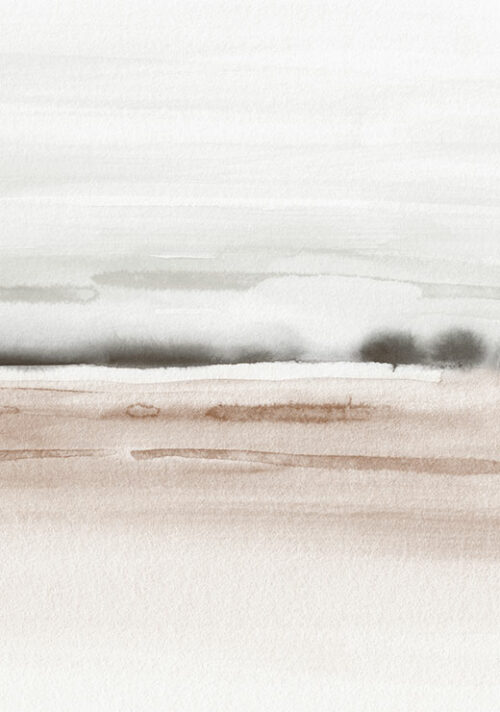 Watercolor Landscape No. 14 Brown and Gray 2/2 - Nouveau Prints Watercolor Landscape No. 14 Brown and Gray 2/2 - Nouveau Prints