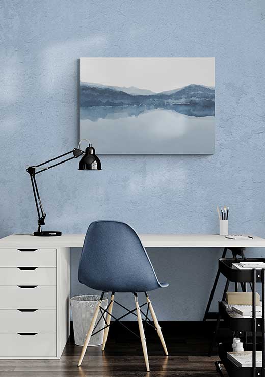 Watercolor Landscape No. 16 Shades of Blue - Nouveau Prints Watercolor Landscape No. 16 Shades of Blue - Nouveau Prints