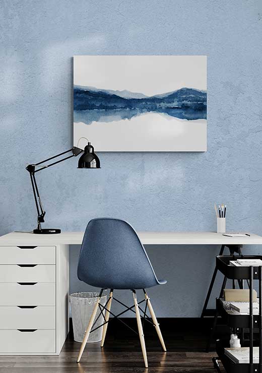 Watercolor Landscape No. 17 Navy Blue - Nouveau Prints Watercolor Landscape No. 17 Navy Blue - Nouveau Prints