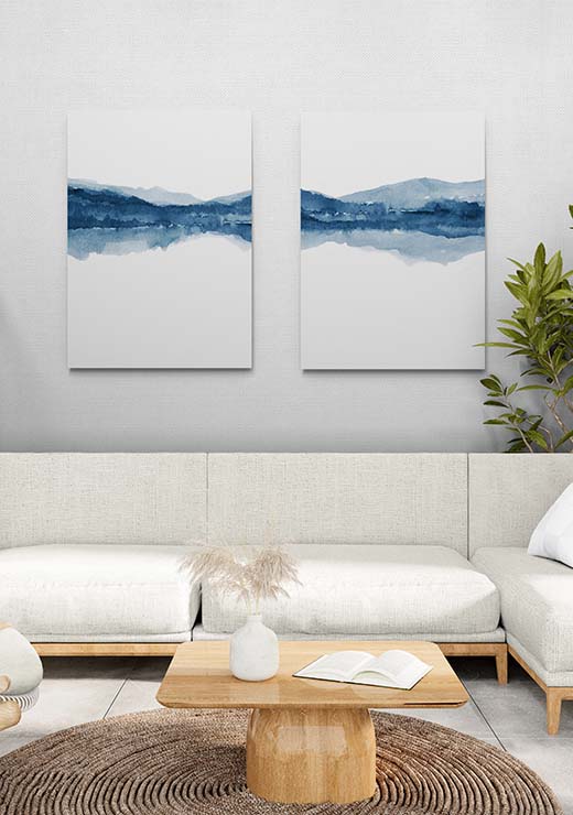 Watercolor Landscape No. 18 Navy Blue 2/2 - Nouveau Prints Watercolor Landscape No. 18 Navy Blue 2/2 - Nouveau Prints