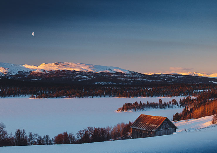 Norwegian Winter Landscape - Gustav Mørch Norwegian Winter Landscape - Gustav Mørch