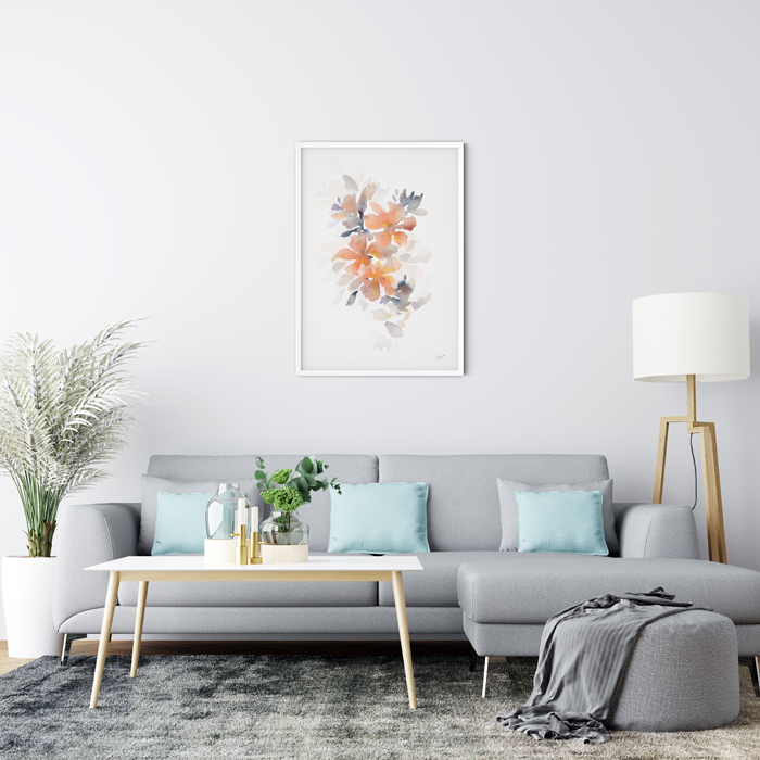 Orange Watercolor Flower - Anne Hvidt Orange Watercolor Flower - Anne Hvidt