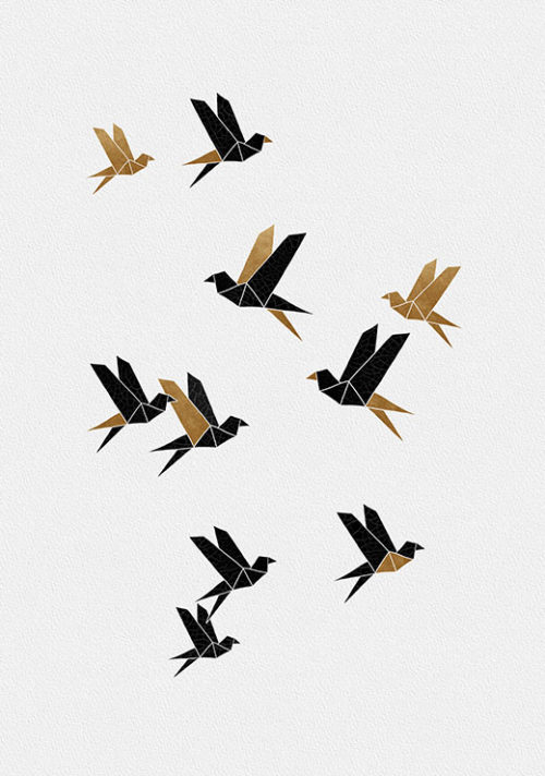 Origami Birds Collage - Orara Studio Origami Birds Collage - Orara Studio