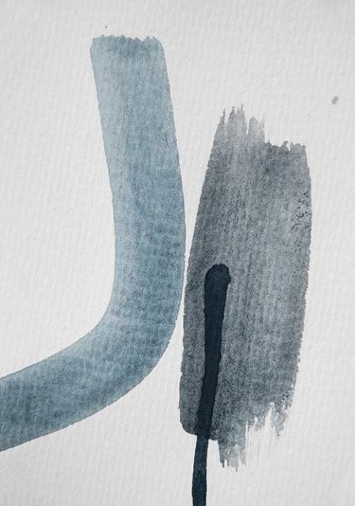 Aquarelle Meets Pencil - Blue and Black - Studio Nahili Aquarelle Meets Pencil - Blue and Black - Studio Nahili