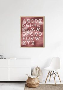 Geometrical ABC - Peach Aquarelle - Studio Nahili Geometrical ABC - Peach Aquarelle - Studio Nahili
