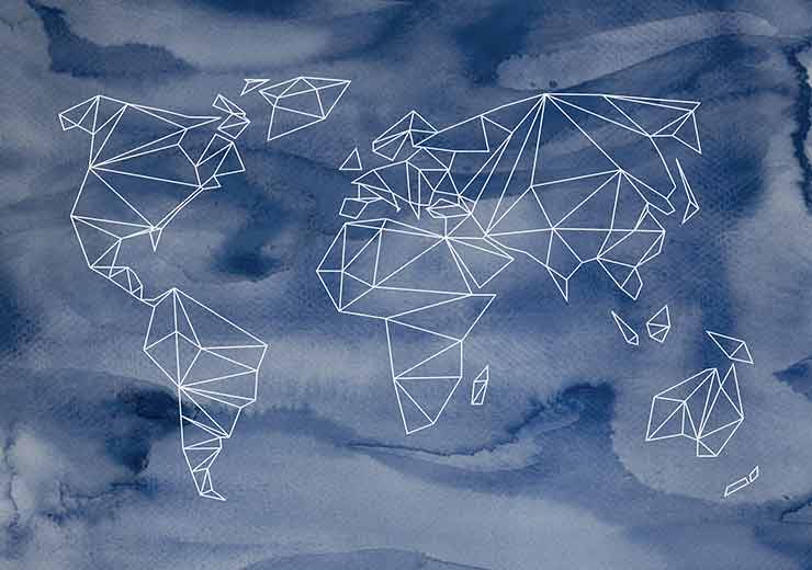 Geometrical WORLD - Indigo aquarelle - Studio Nahili Geometrical WORLD - Indigo aquarelle - Studio Nahili